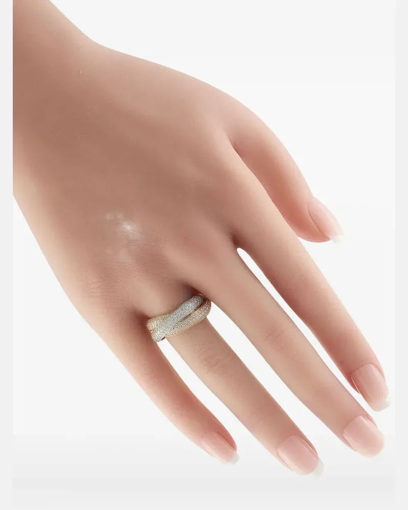 Cartier 18K yellow, white and rose gold Trinity ring Gold