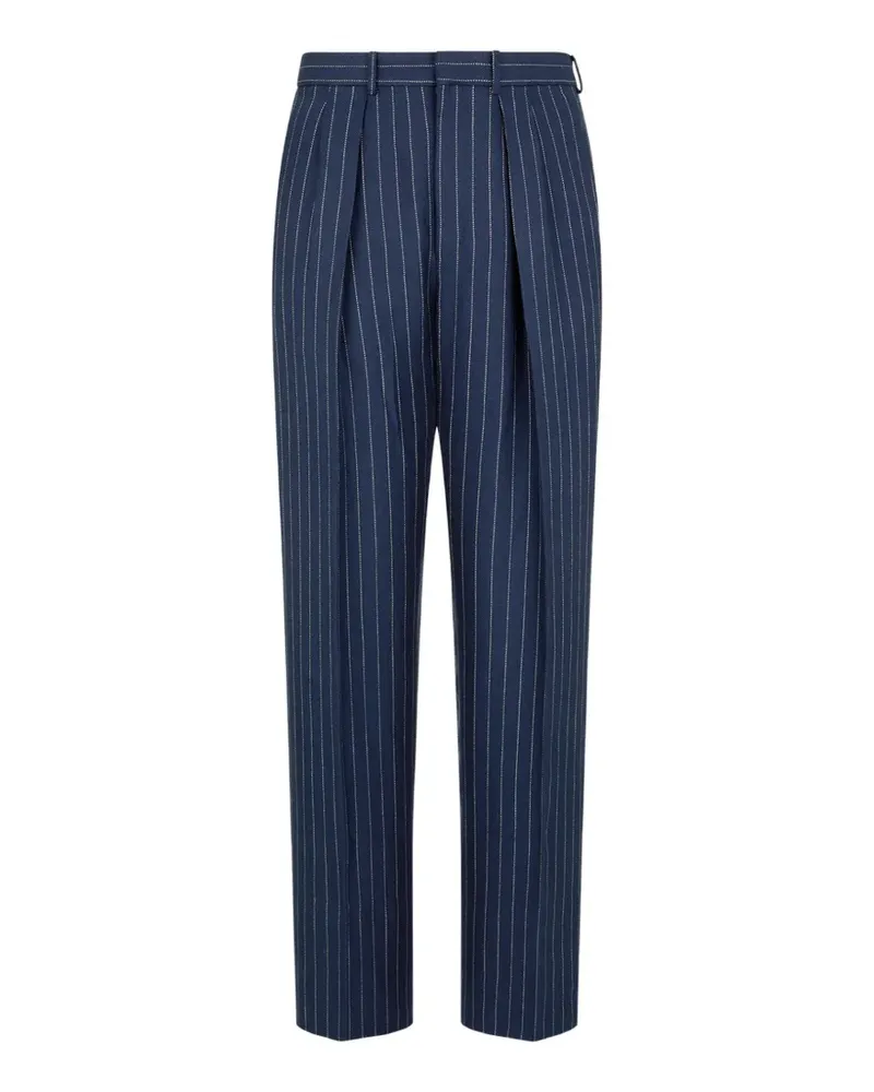 Tom Ford Gestreifte Plisseehose - Blau Blau