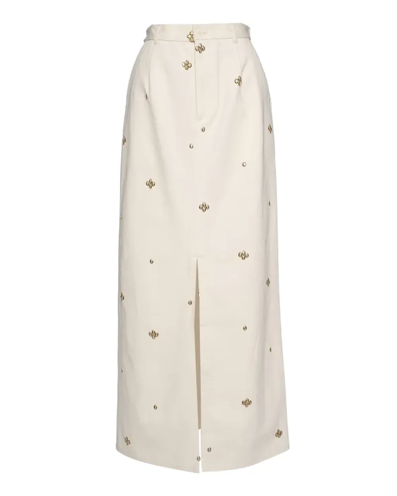Muller of Yoshiokubo stud-embellished front-slit maxi skirt - Nude Nude