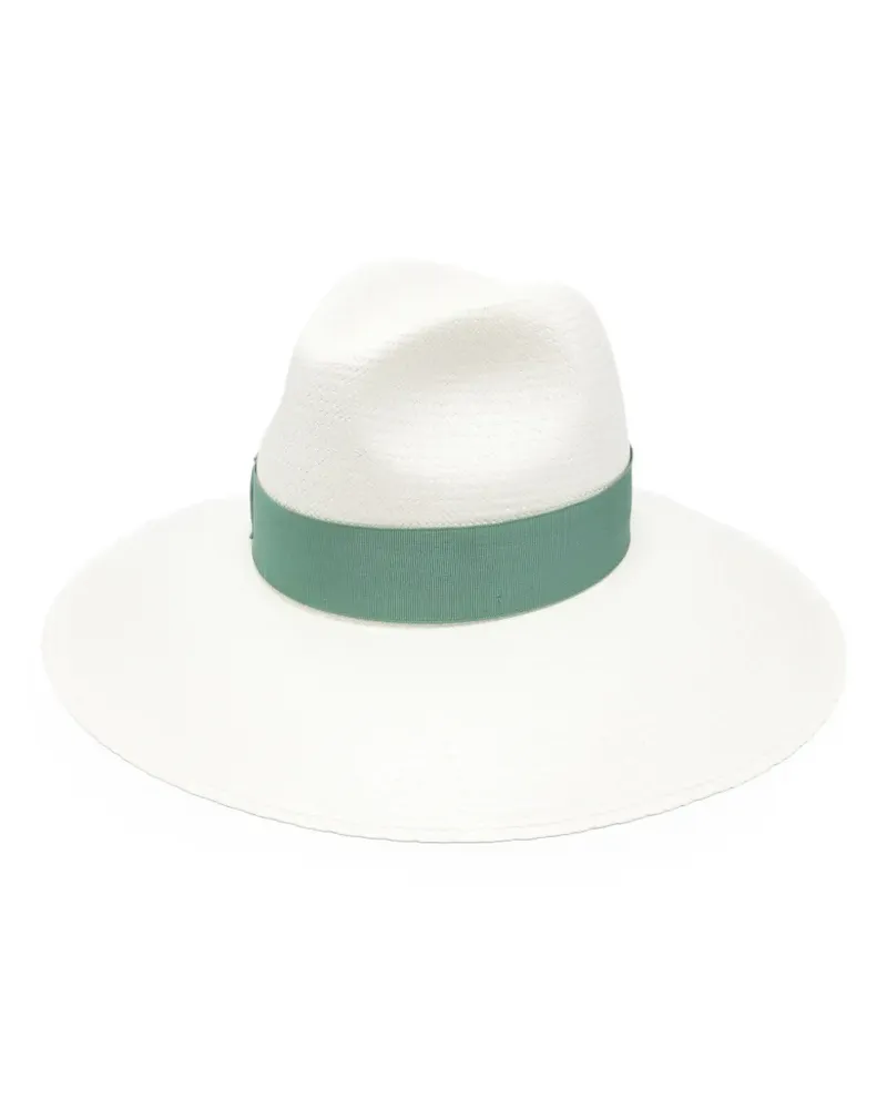 Borsalino Sophie Strohhut mit Schleife - Weiß Weiß