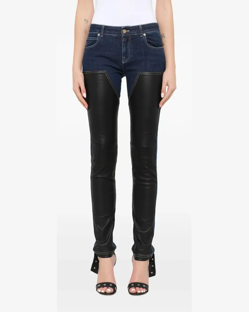Givenchy Skinny-Jeans mit Ledereinsätzen - Blau Blau