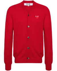 Comme des Garçons Wollcardigan mit Logo-Applikation Rot