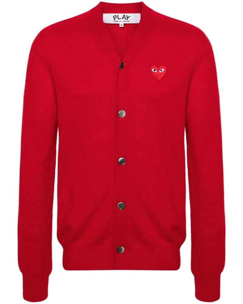 Comme des Garçons Wollcardigan mit Logo-Applikation - Rot Rot
