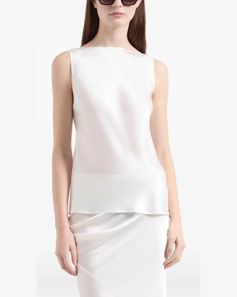 Nina Ricci Top aus Seide mit drapiertem Rücken - Weiß Weiß