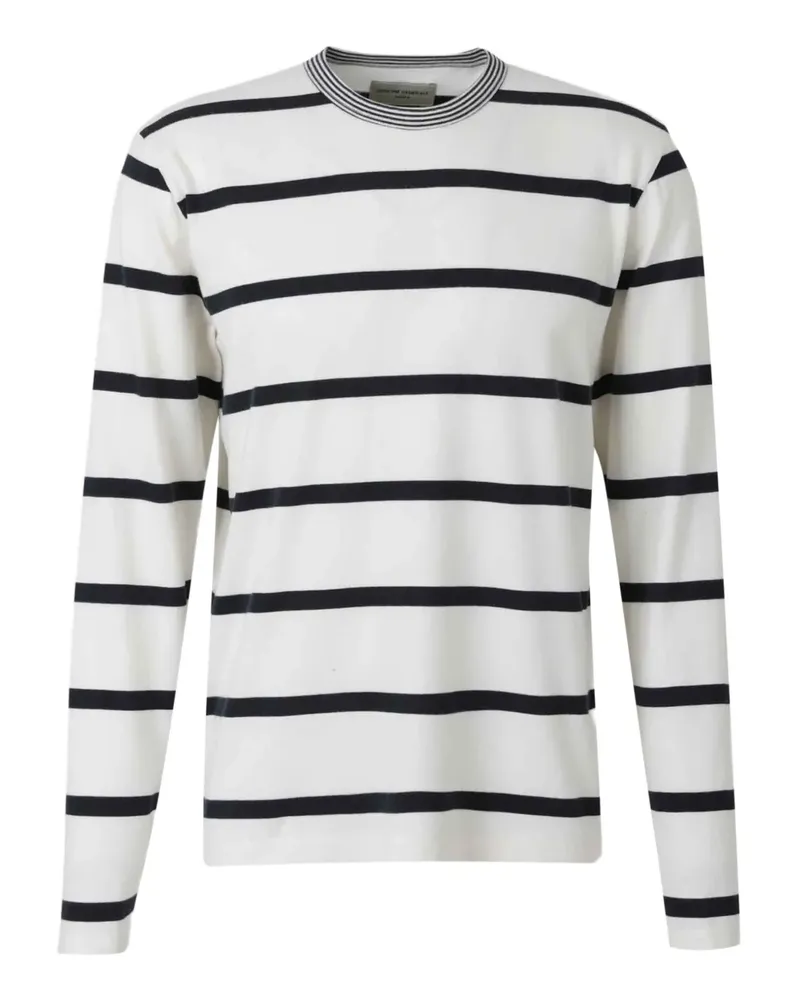 Officine Generale Gestreiftes Langarmshirt - Weiß Weiß