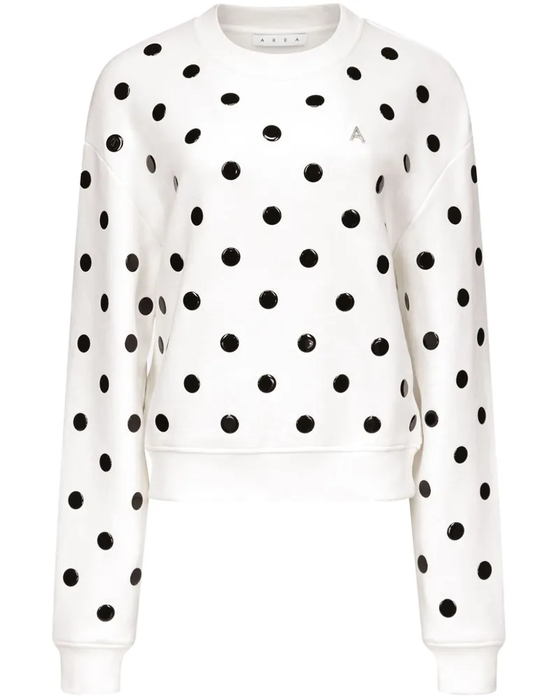 Area Sweatshirt mit Polka Dots Weiß