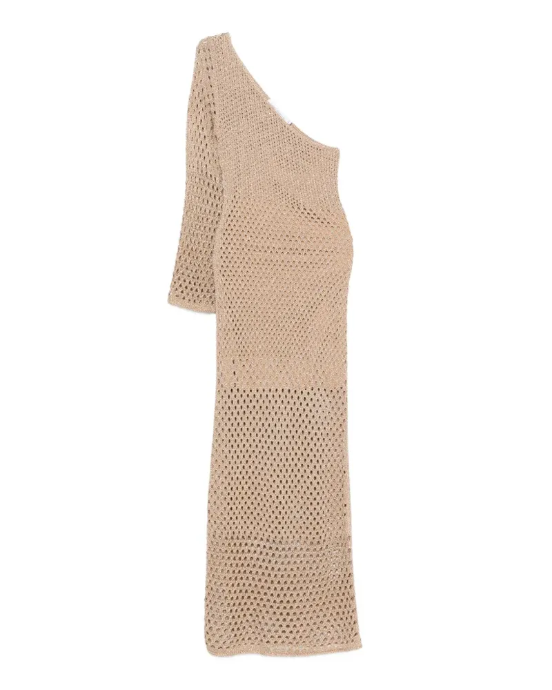 Simona Corsellini one-shoulder open-knit maxi dress - Nude Nude