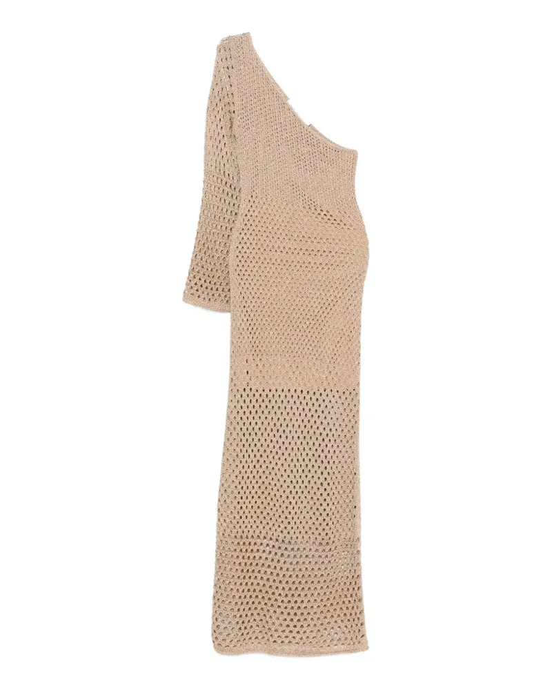 Simona Corsellini one-shoulder open-knit maxi dress - Nude Nude