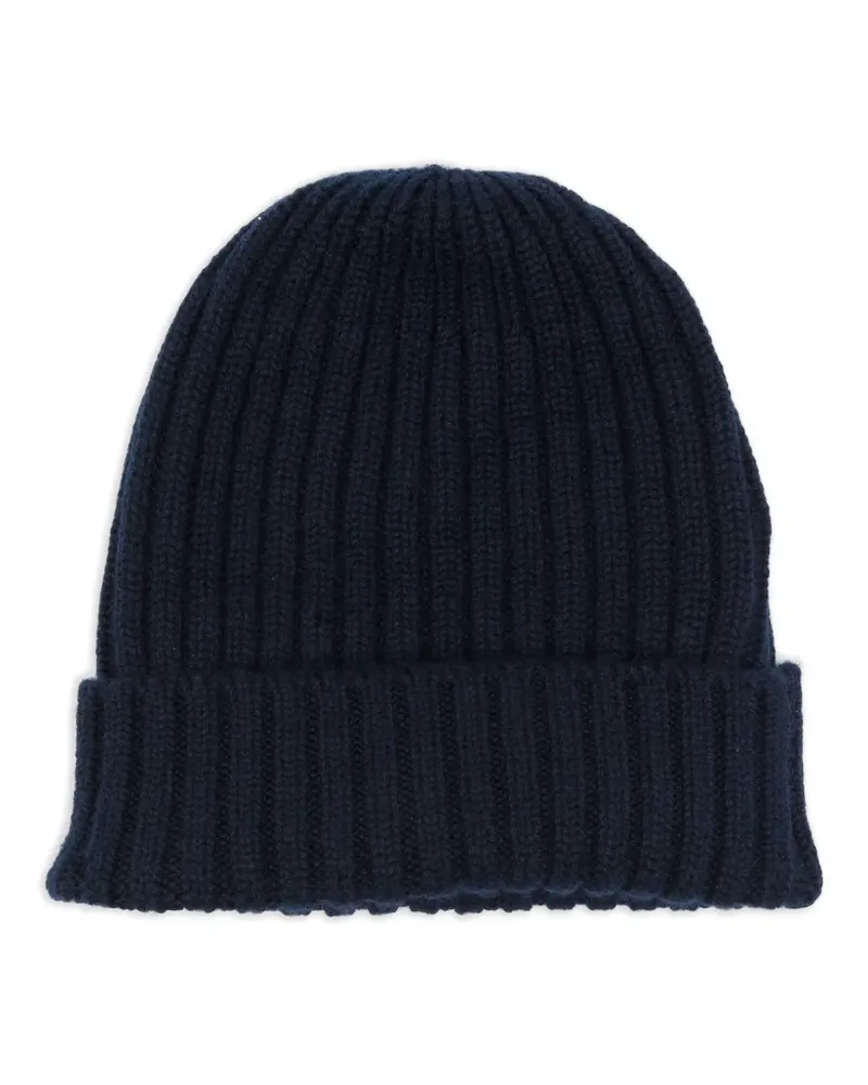 Fedeli Gerippte Kaschmirbeanie - Blau Blau
