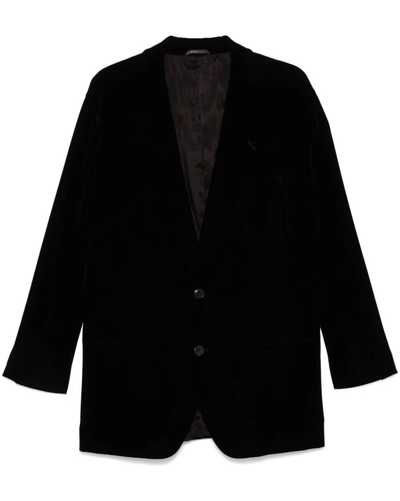 Giorgio Armani Einreihiges Sakko aus Samt - Schwarz Schwarz