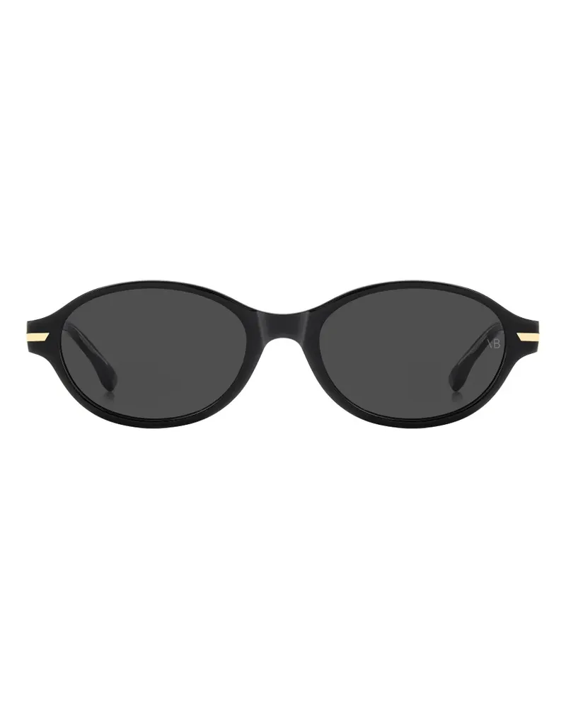 Victoria Beckham Sonnenbrille mit ovalem Gestell - Schwarz Schwarz