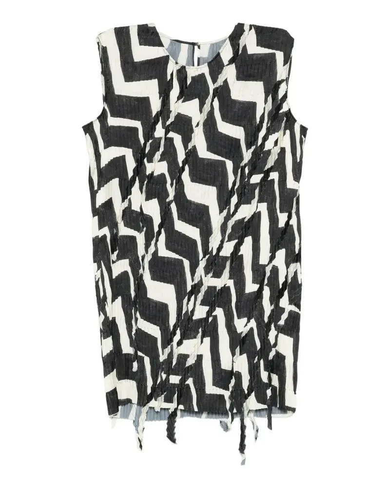 JNBY zigzag-print mini dress - Schwarz Schwarz