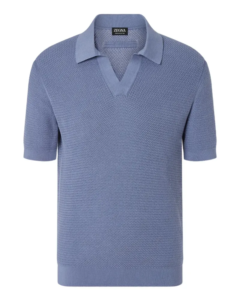Ermenegildo Zegna Poloshirt mit V-Ausschnitt - Violett Violett