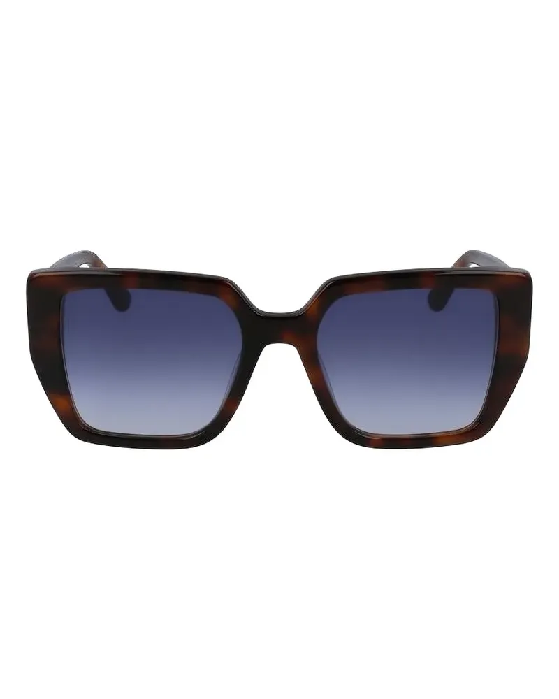 Karl Lagerfeld tortoiseshell-effect square-frame sunglasses - Braun Braun