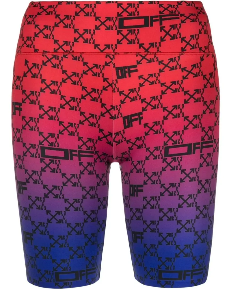 OFF-WHITE Radlerhose mit Monogramm-Print - Rot Rot