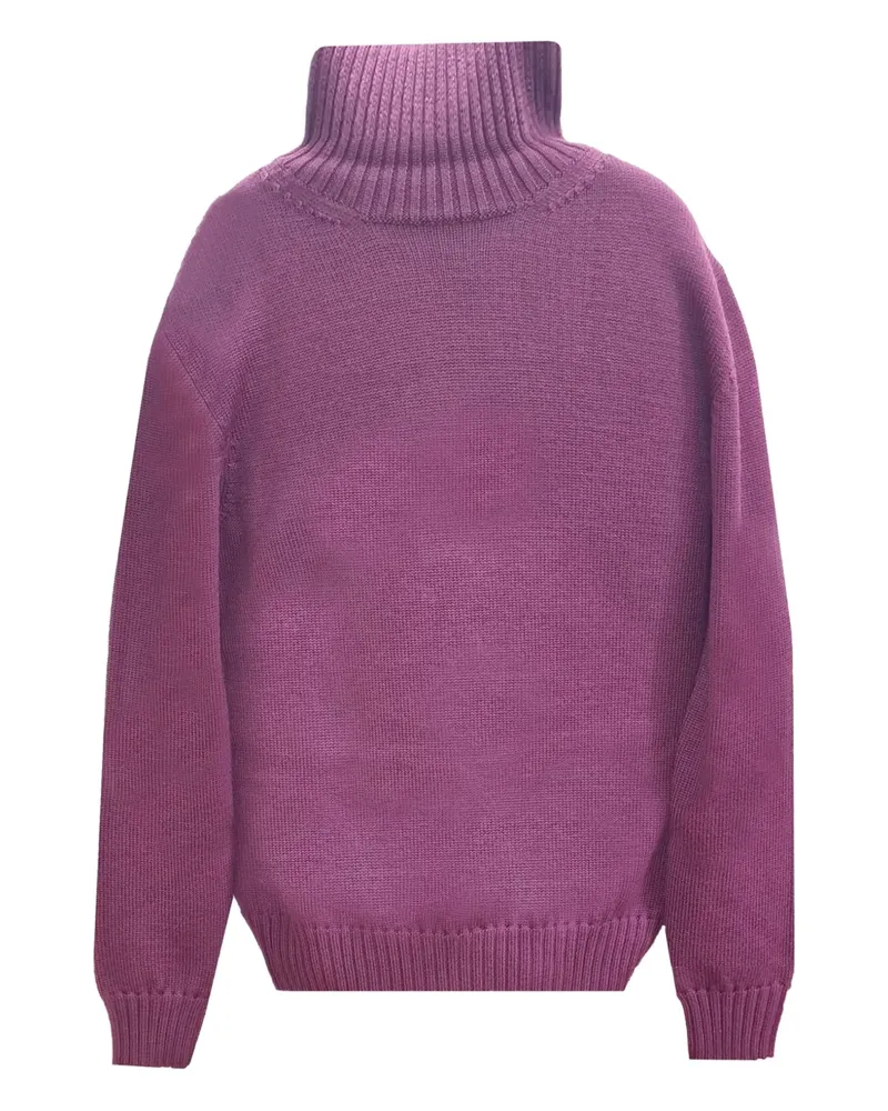 Alpha Studio Gerippter Rollkragenpullover - Rosa Rosa