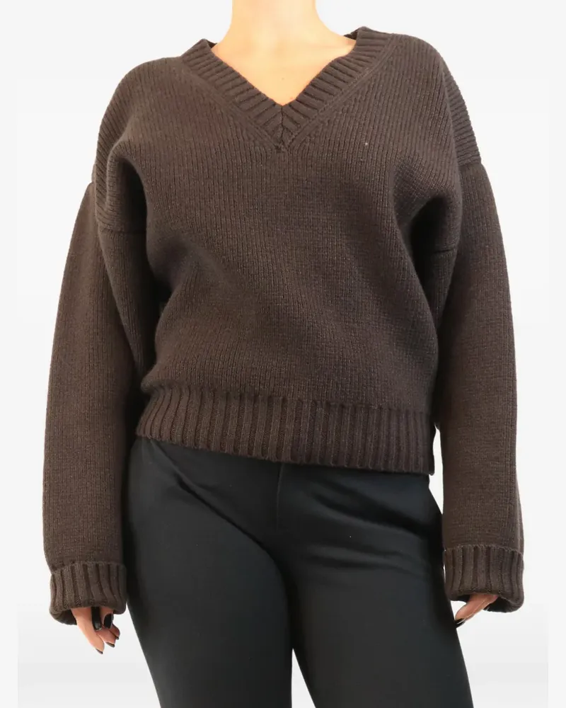 Róhe V-neck wool sweater - Braun Braun