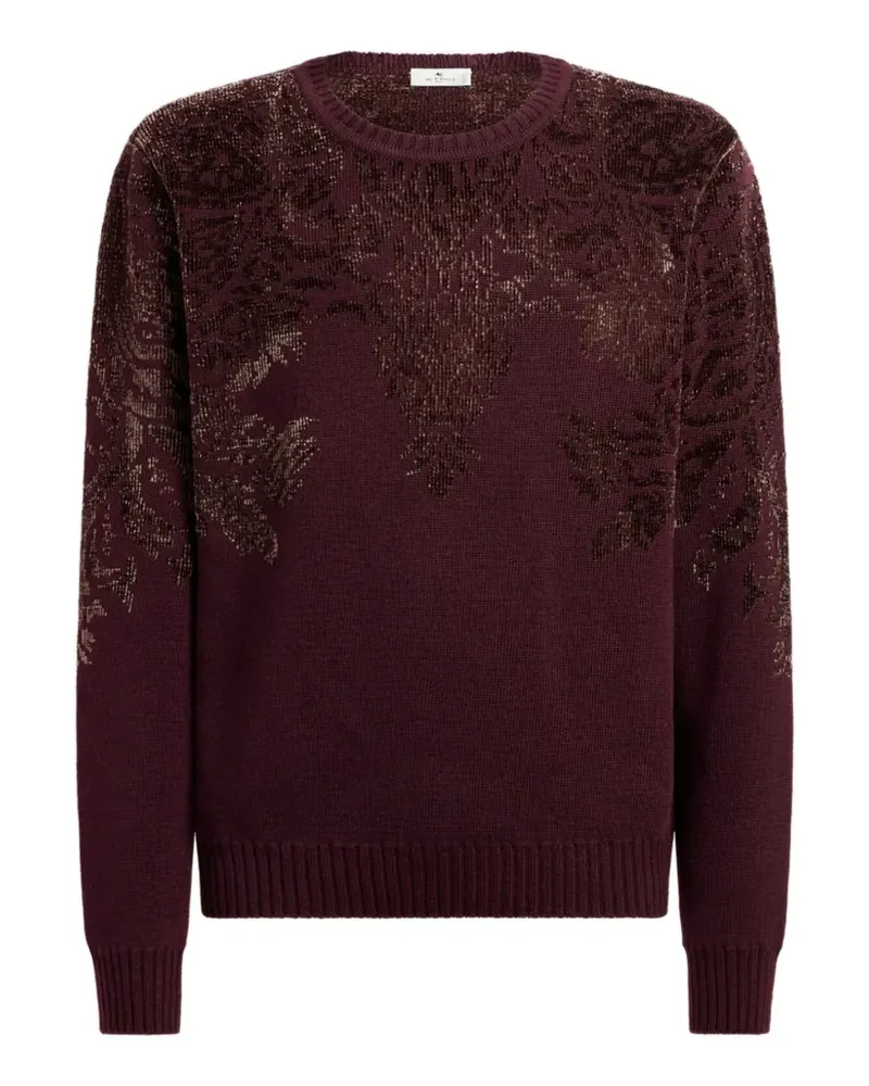 Etro wool-blend jacquard sweater with chenille-motif - Rot Rot