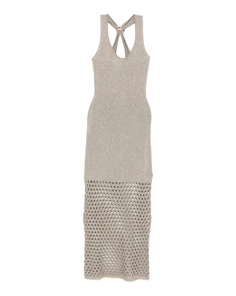 Simona Corsellini metallic open-knit dress - Nude Nude