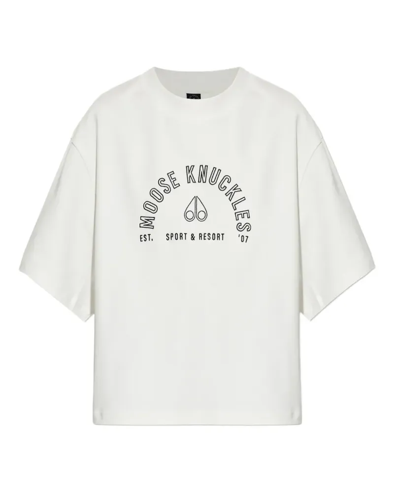 Moose Knuckles T-Shirt mit Logo-Print - Weiß Weiß