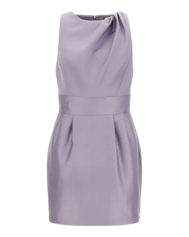 Elisabetta Franchi Duchesse logo-detail draping mini dress - Violett Violett