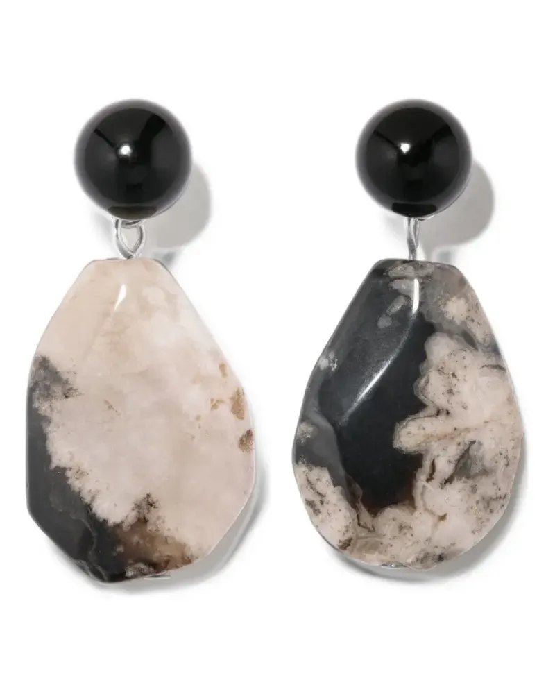 Completedworks agate onyx drop earrings - Nude Nude