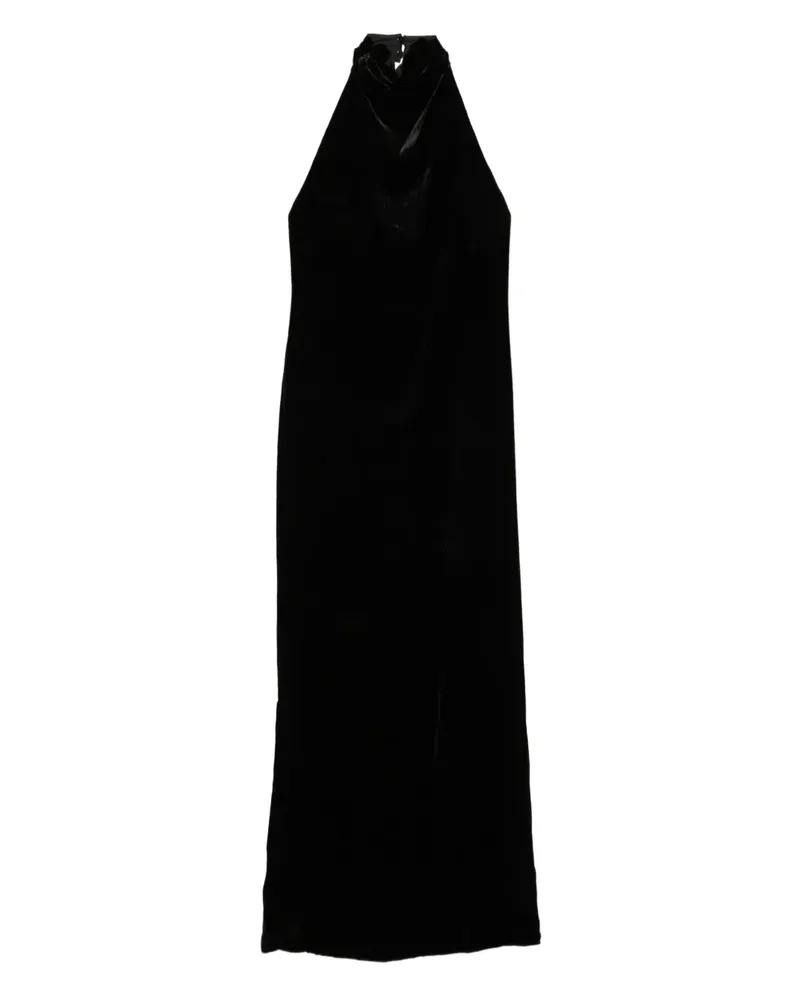 Raquel Diniz halterneck velvet midi dress - Schwarz Schwarz