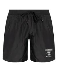 Moschino Badeshorts mit Logo-Print Schwarz