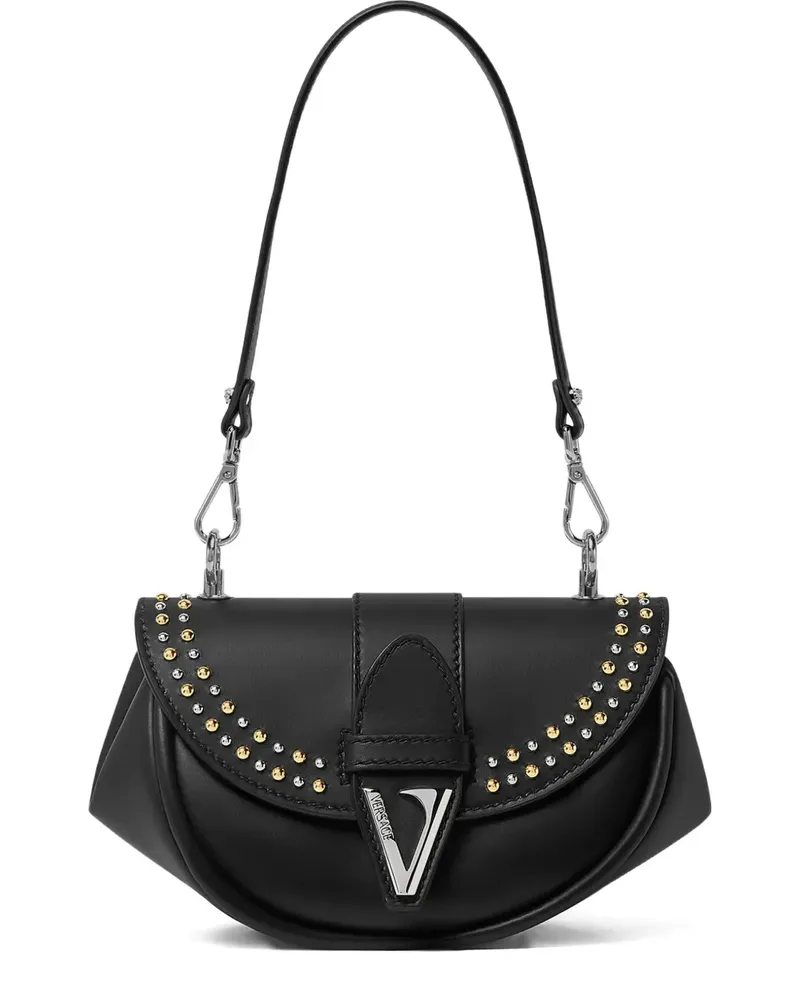 Versace Virtus Schultertasche mit Nieten - Schwarz Schwarz