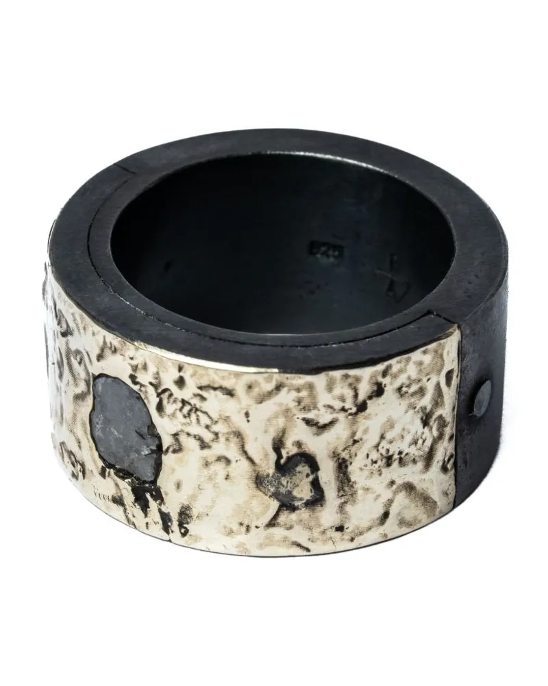 Parts Of Four 10kt Sistema Weißgold- und Sterlingsilberring mit Diamanten - Schwarz Schwarz