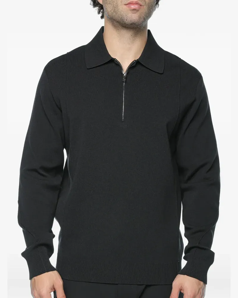 Drykorn Gavvin quarter-zip knitted polo shirt - Schwarz Schwarz