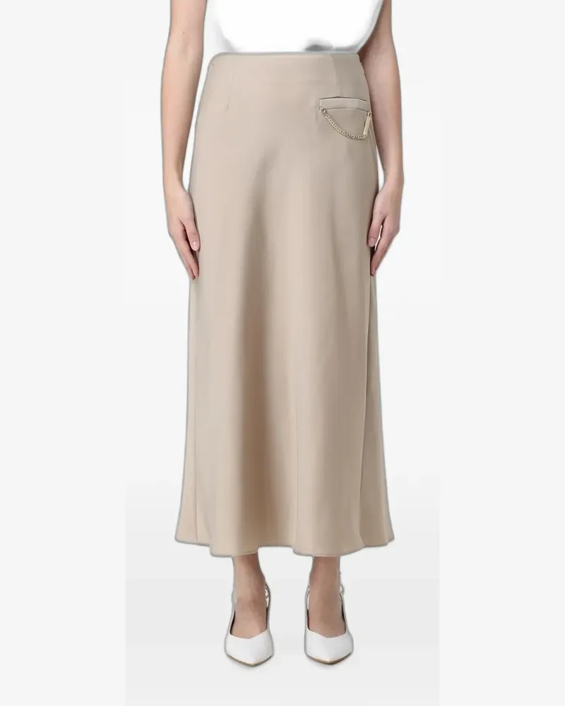 Armani Exchange chain-detail satin midi skirt - Nude Nude