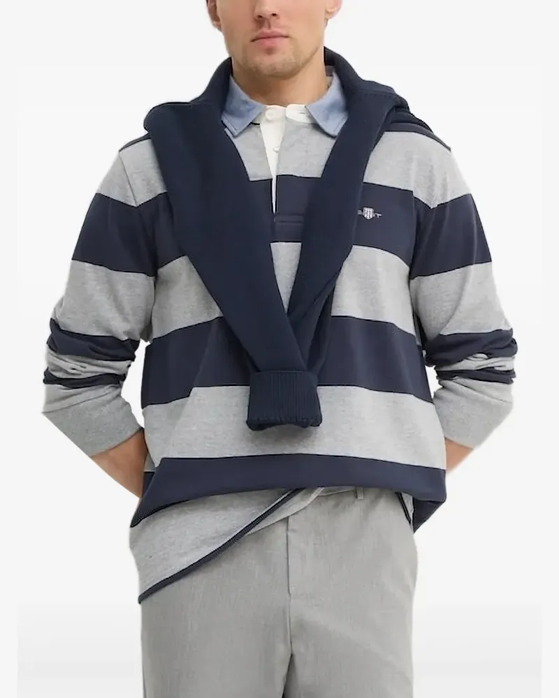 Gant Gestreiftes Heavy Rugger Poloshirt - Blau Blau