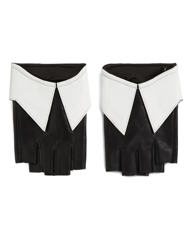 Karl Lagerfeld Fingerlose Handschuhe mit Kragendetail - Schwarz Schwarz