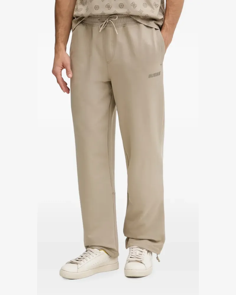 Guess Gustave drawstring-waist logo-patch track pants - Nude Nude