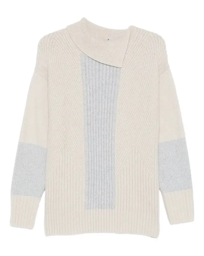 Lorena Antoniazzi Gemusterter Pullover mit Kragen - Nude Nude