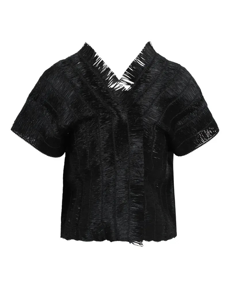 Pier Antonio Gaspari fringed jacket - Schwarz Schwarz