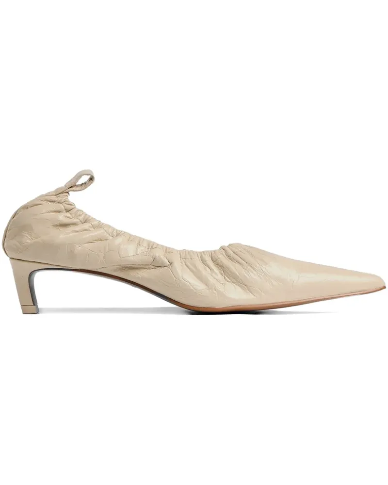 12 STOREEZ Pumps mit Knitteroptik 40mm - Nude Nude