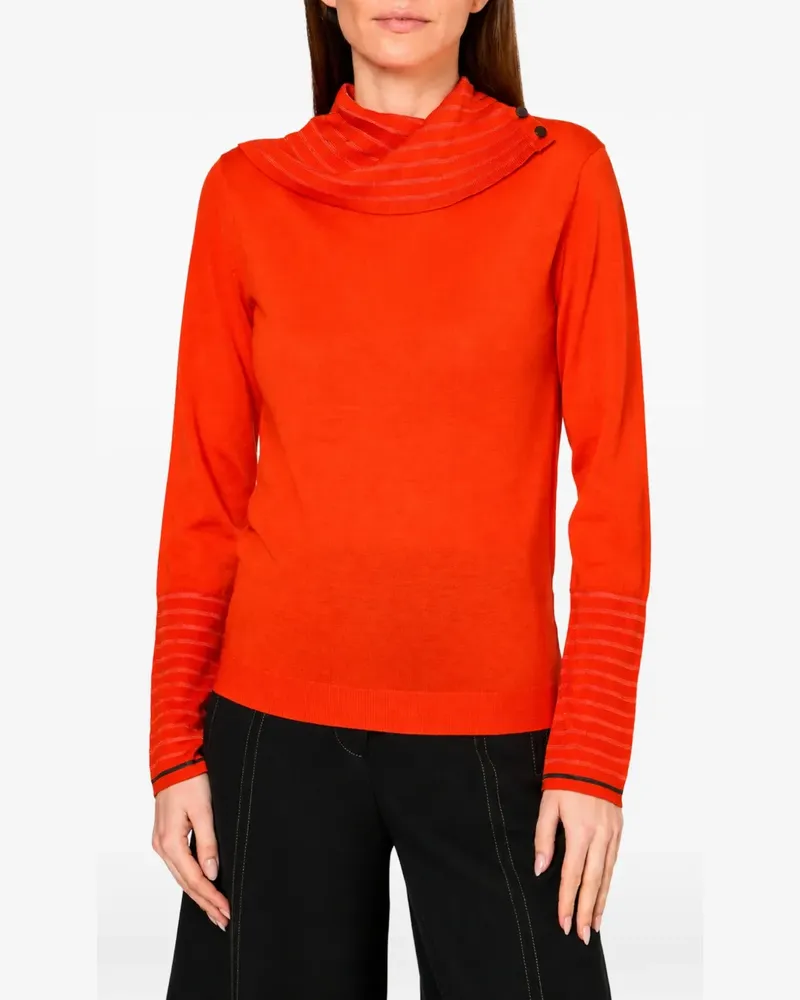Paul Smith Gestreifter Pullover mit Knopfdetail - Orange Orange
