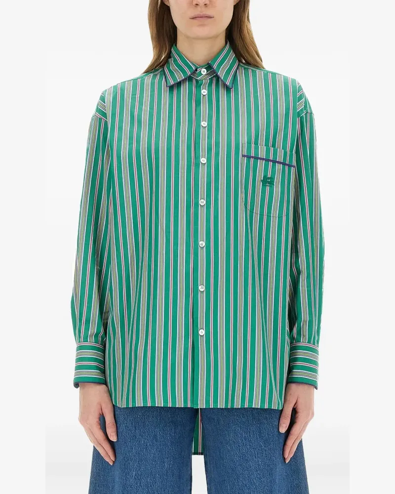 Etro Gestreiftes Hemd - Grün Grün