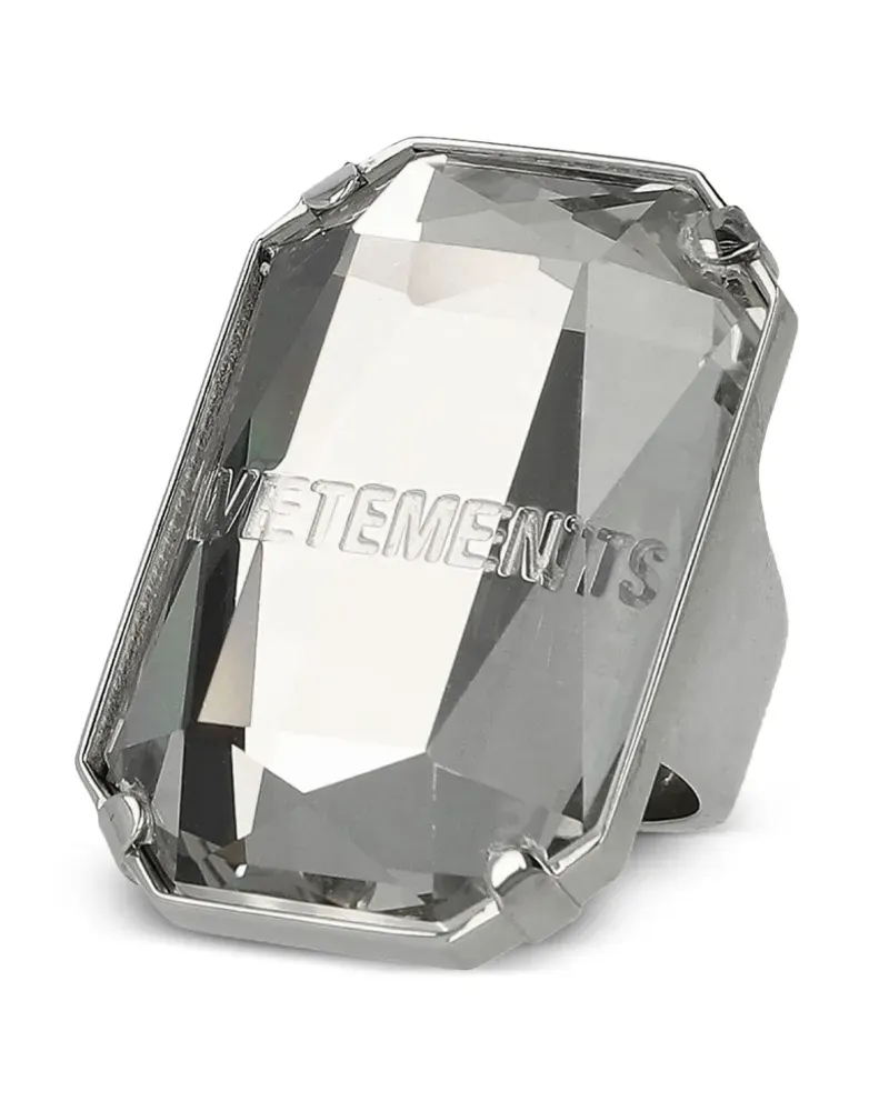 VETEMENTS Baguette Ring mit Kristall - Silber Silber