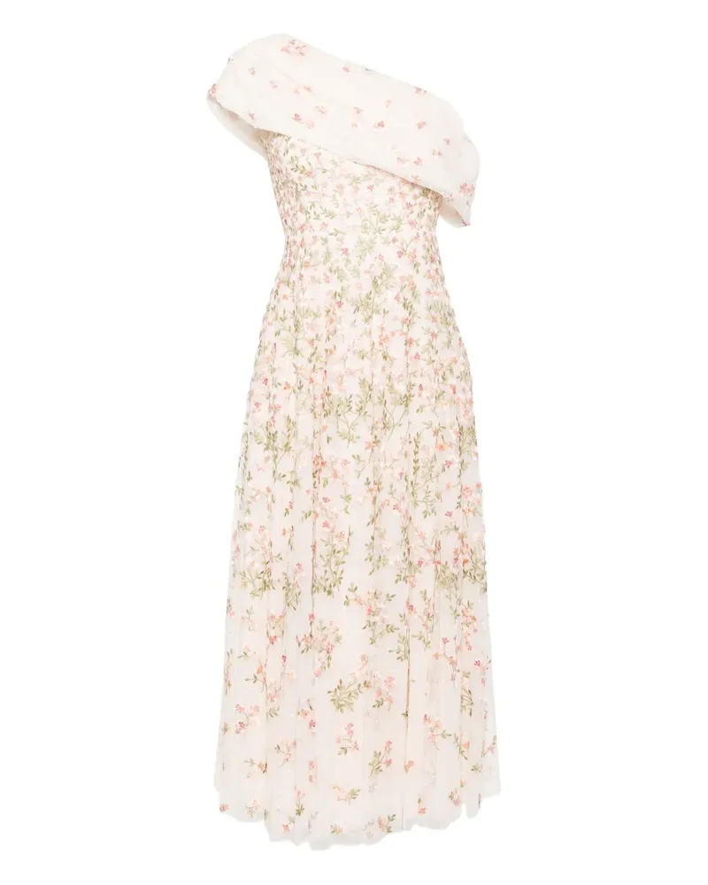 Needle & Thread Kleid mit Blumenstickerei - Rosa Rosa
