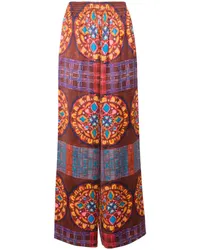 Rianna + Nina Weite Hose mit geometrischem Print Rot