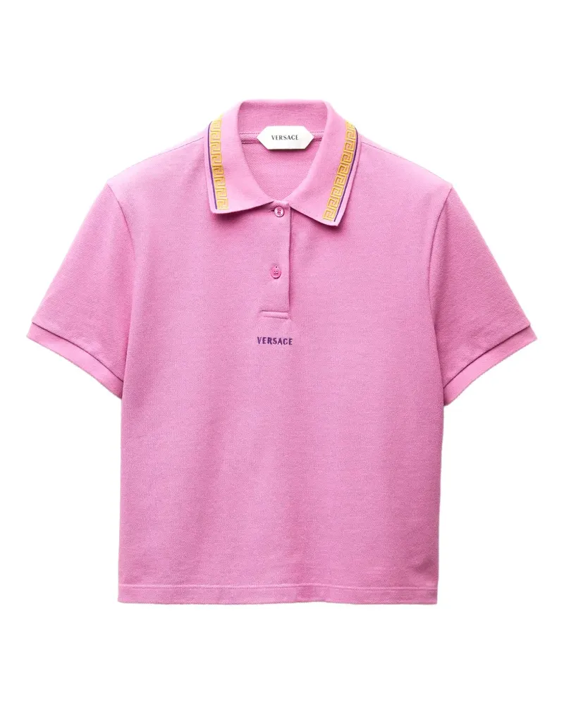Versace embroidered-logo cotton piqué polo - Rosa Rosa