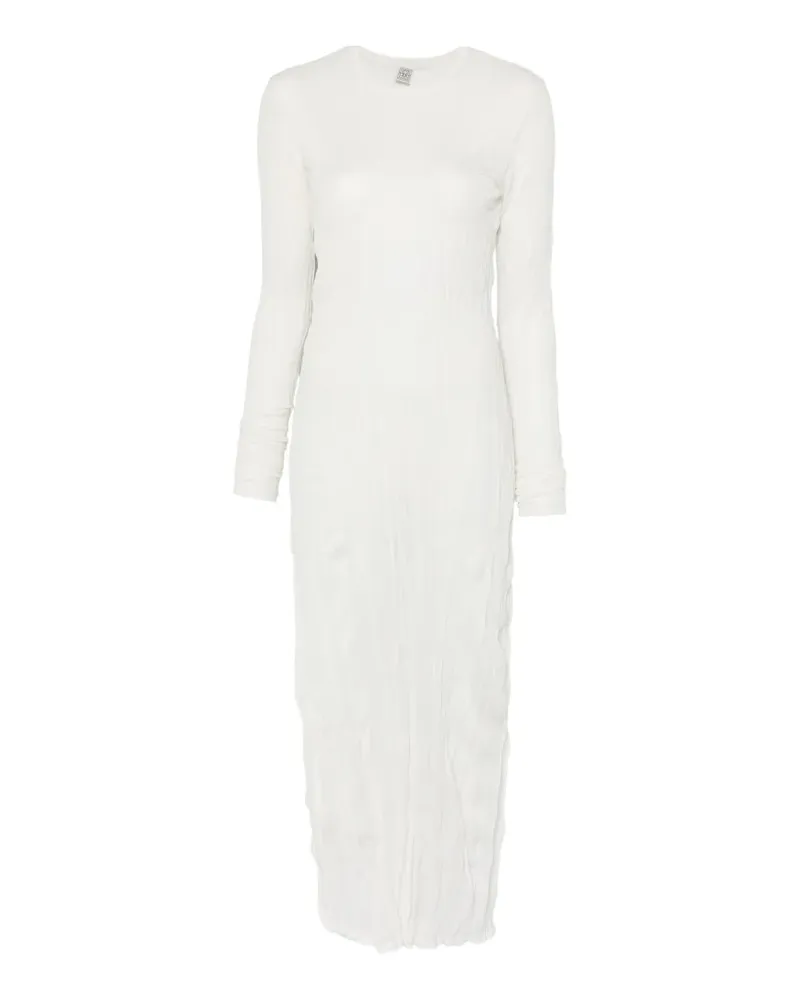 Totême crinkled long-sleeves maxi dress - Weiß Weiß