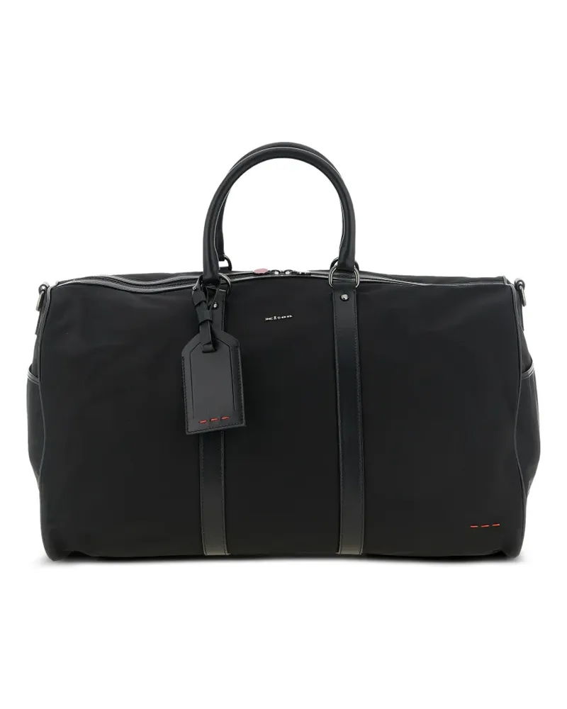 Kiton Weekend Reisetasche aus Leder - Schwarz Schwarz