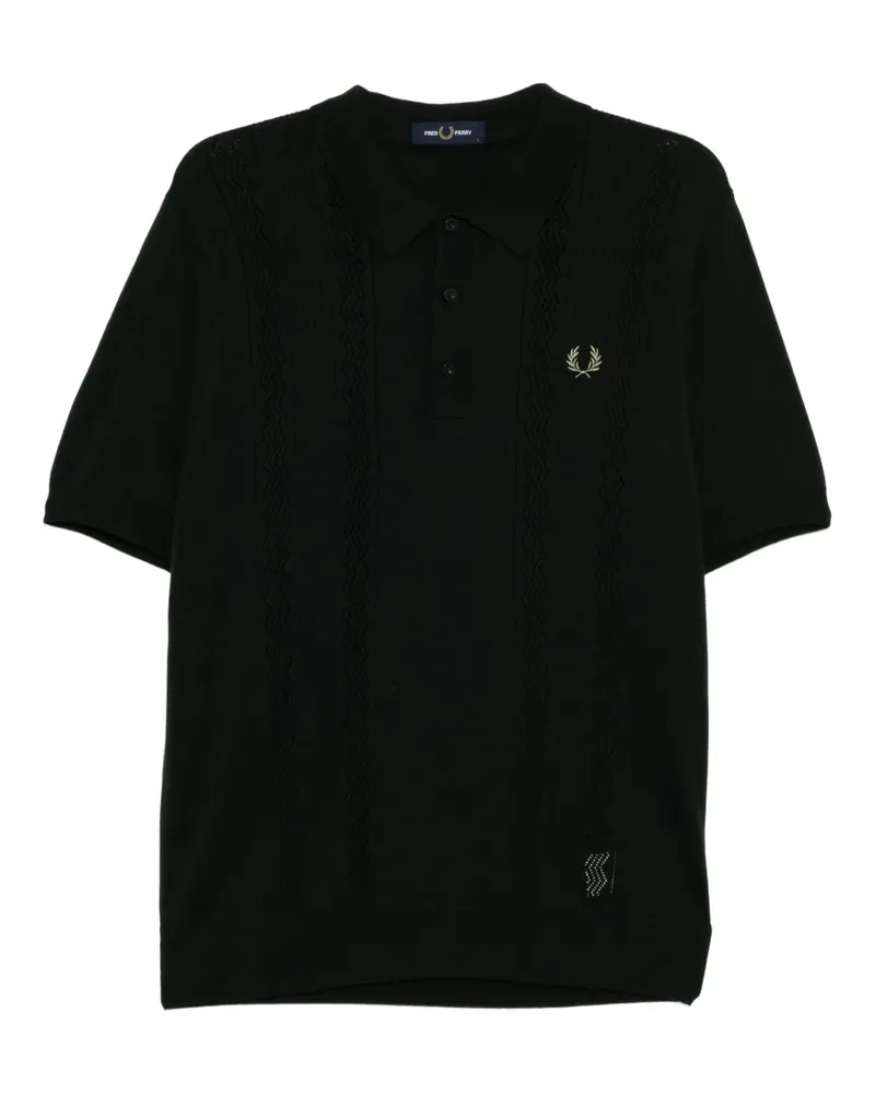 Fred Perry Gestricktes Poloshirt - Schwarz Schwarz