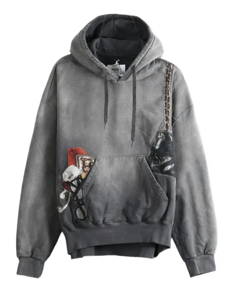 Doublet Twister faded patch-detail hoodie - Schwarz Schwarz