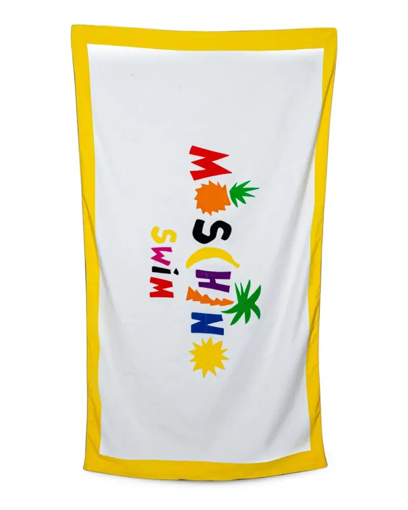 Moschino Strandtuch mit grafischem Print - Weiß Weiß