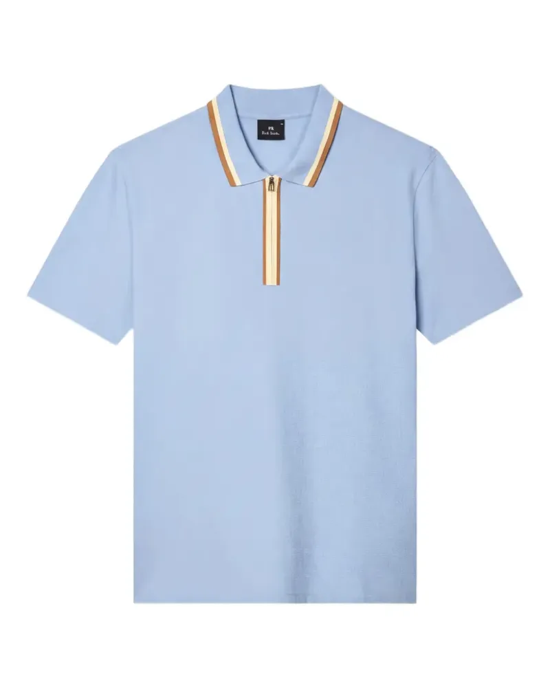 Paul Smith zip-up piqué polo shirt - Blau Blau